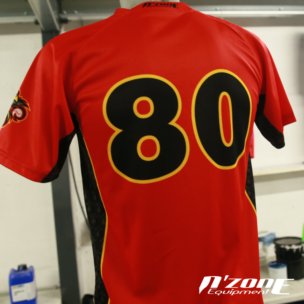 Dos du maillot des Redwings de Rennes