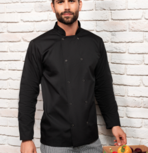 Veste de cuisine manches longues à boutons pression