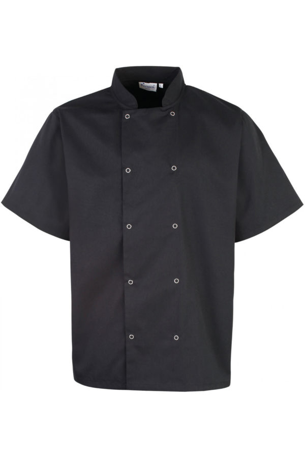 Veste de cuisine manches courtes à boutons pression – Image 4