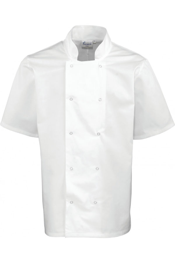 Veste de cuisine manches courtes à boutons pression – Image 2